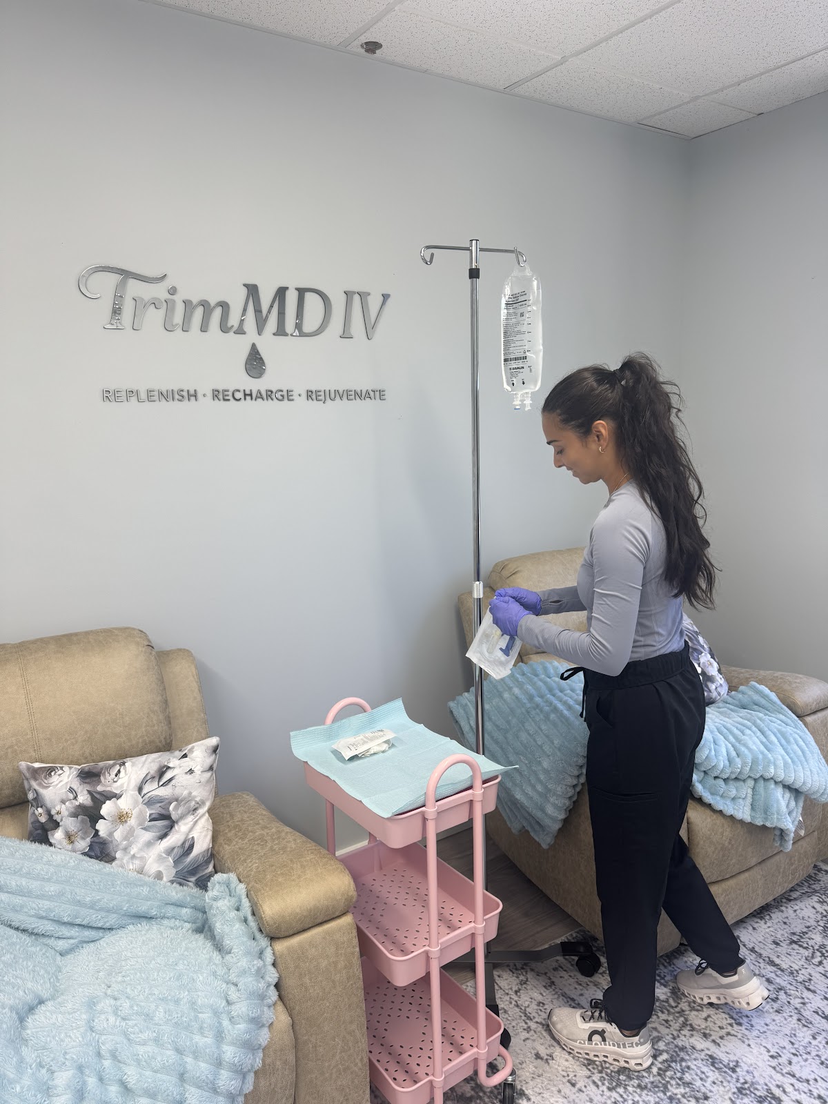 Clean, professional medical spa treatment room with neutral tones at Ellory Health in Morristown